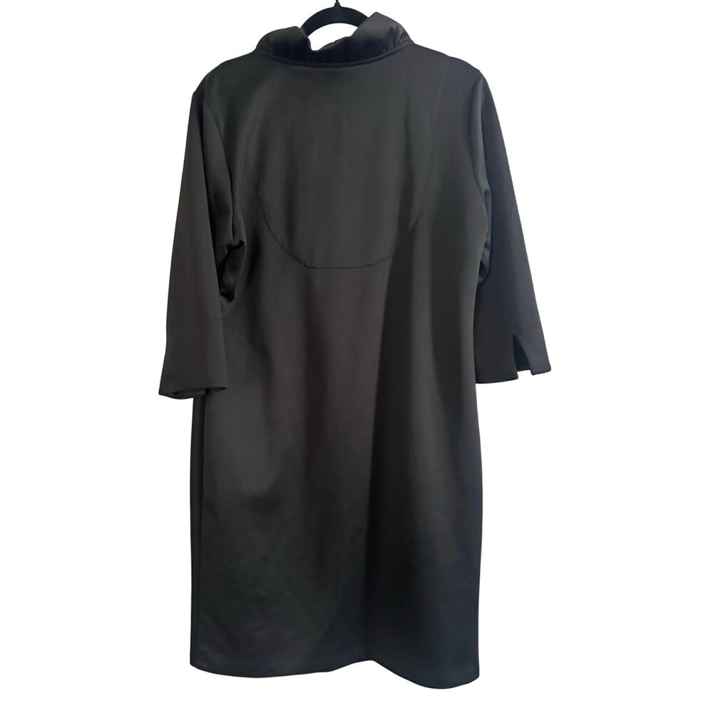 GRETCHEN SCOTT DESIGNS Ruffle Neck Black Dress Preppy Whimsygoth - Sz XL - Picture 4 of 5